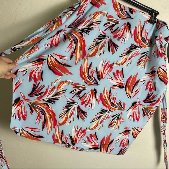 Lane Bryant Light Blue Tropical Floral Skirt Plus Size 26 NWT - Picture 6 of 15